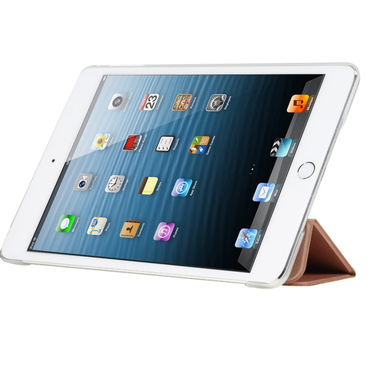 Rock Touch Series Fashionable Business Style Horizontal Flip Leather Case with Three-folding Holder and Intelligent Sleep / Wake-up Function for iPad mini 4