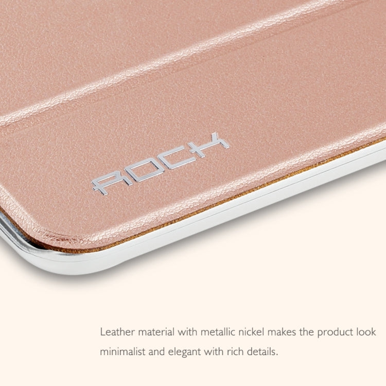 Rock Touch Series Fashionable Business Style Horizontal Flip Leather Case with Three-folding Holder and Intelligent Sleep / Wake-up Function for iPad mini 4