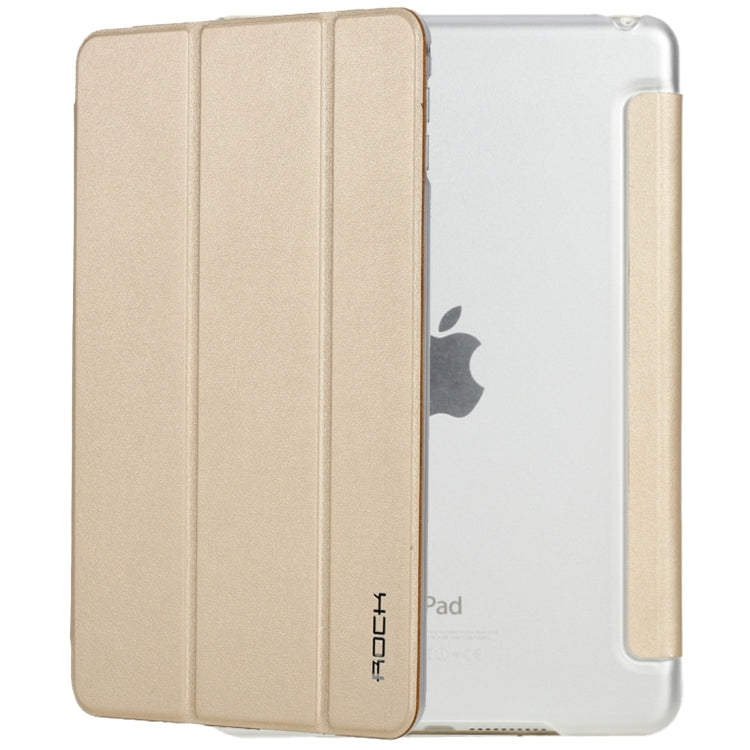Rock Touch Series Fashionable Business Style Horizontal Flip Leather Case with Three-folding Holder and Intelligent Sleep / Wake-up Function for iPad mini 4