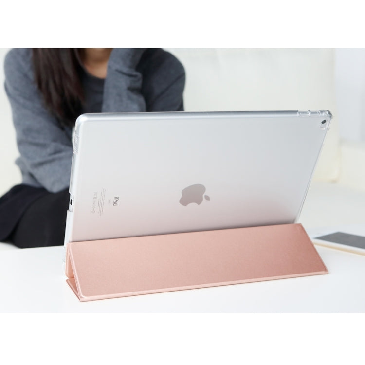 Rock Touch Series Fashionable Business Style Horizontal Flip Leather Case with Three-folding Holder and Intelligent Sleep / Wake-up Function for iPad mini 4