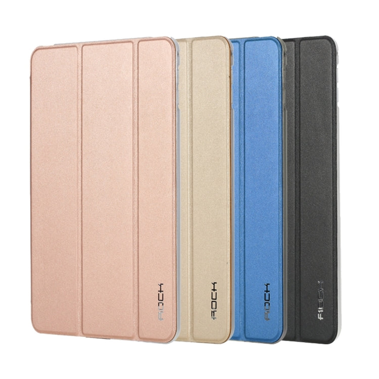 Rock Touch Series Fashionable Business Style Horizontal Flip Leather Case with Three-folding Holder and Intelligent Sleep / Wake-up Function for iPad mini 4
