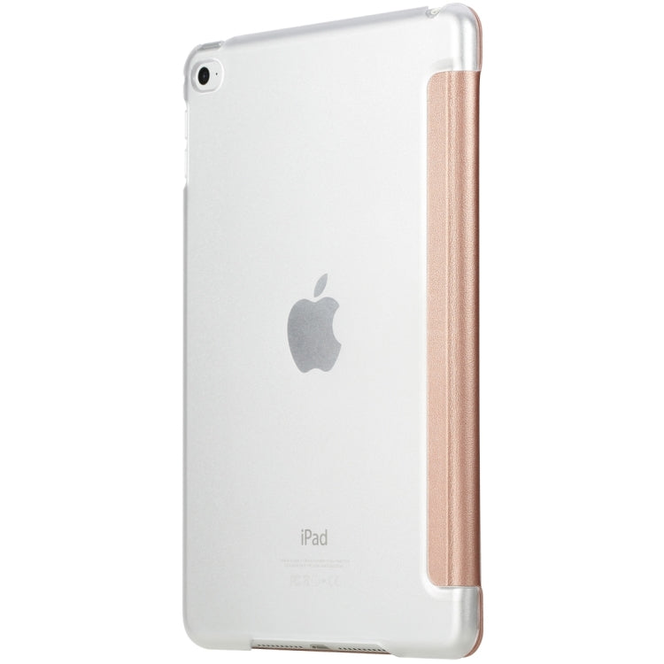 Rock DeVita Series Fashionable Business Style 1.38mm Horizontal Flip Leather Case with Tower-shaped Kickstand Holder and Intelligent Sleep / Wake-up Function for iPad mini 4