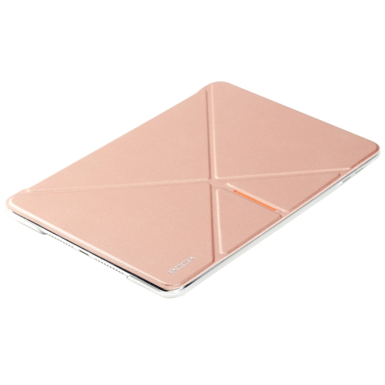 Rock DeVita Series Fashionable Business Style 1.38mm Horizontal Flip Leather Case with Tower-shaped Kickstand Holder and Intelligent Sleep / Wake-up Function for iPad mini 4