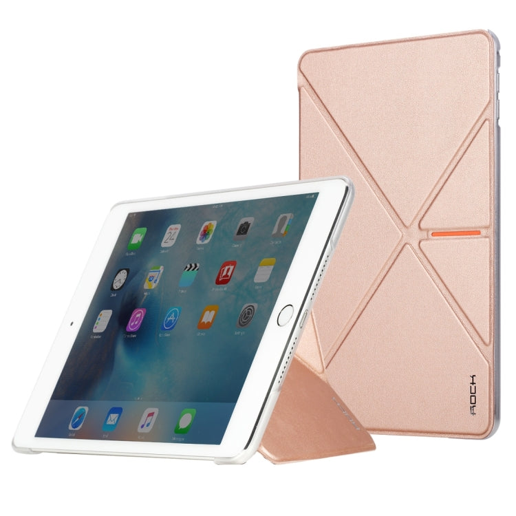 Rock DeVita Series Fashionable Business Style 1.38mm Horizontal Flip Leather Case with Tower-shaped Kickstand Holder and Intelligent Sleep / Wake-up Function for iPad mini 4