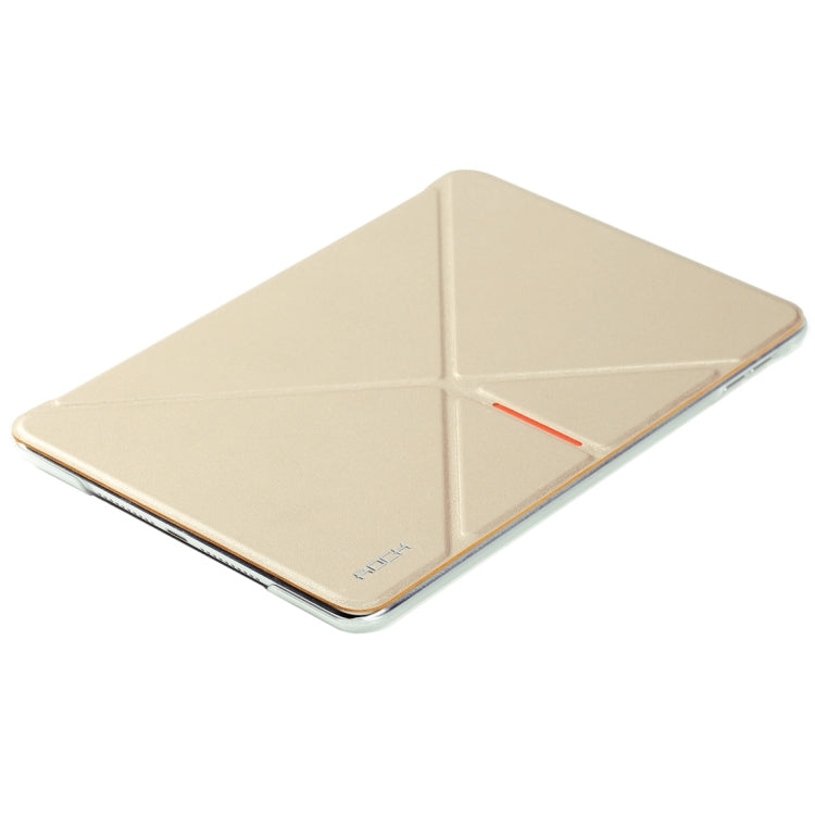 Rock DeVita Series Fashionable Business Style 1.38mm Horizontal Flip Leather Case with Tower-shaped Kickstand Holder and Intelligent Sleep / Wake-up Function for iPad mini 4