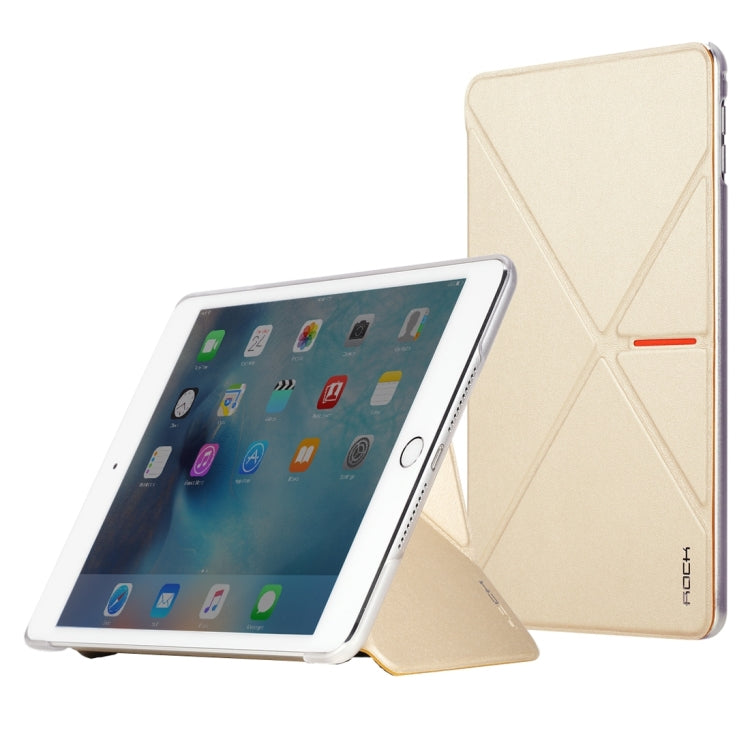 Rock DeVita Series Fashionable Business Style 1.38mm Horizontal Flip Leather Case with Tower-shaped Kickstand Holder and Intelligent Sleep / Wake-up Function for iPad mini 4