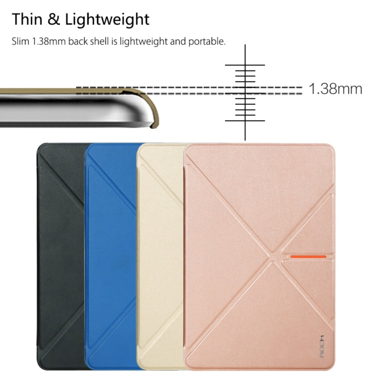 Rock DeVita Series Fashionable Business Style 1.38mm Horizontal Flip Leather Case with Tower-shaped Kickstand Holder and Intelligent Sleep / Wake-up Function for iPad mini 4