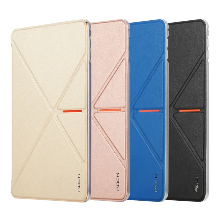 Rock DeVita Series Fashionable Business Style 1.38mm Horizontal Flip Leather Case with Tower-shaped Kickstand Holder and Intelligent Sleep / Wake-up Function for iPad mini 4