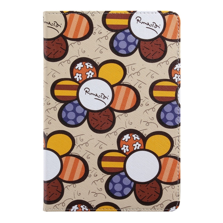 Sunflower Pattern PC + PU Leather Case with Holder & Card Slots for iPad Mini 4