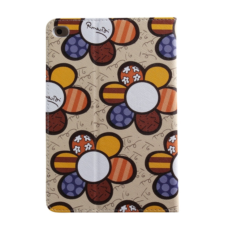 Sunflower Pattern PC + PU Leather Case with Holder & Card Slots for iPad Mini 4