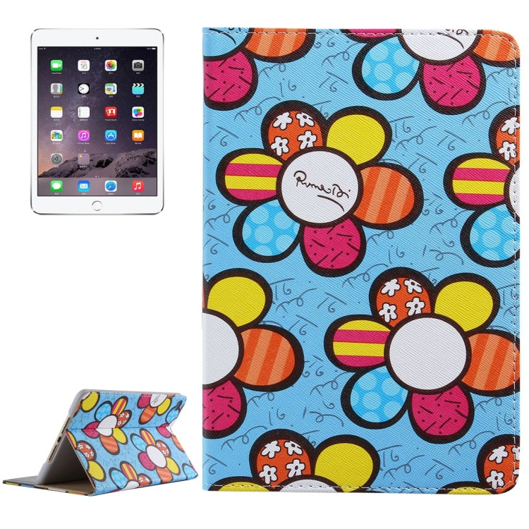 Sunflower Pattern PC + PU Leather Case with Holder & Card Slots for iPad Mini 4