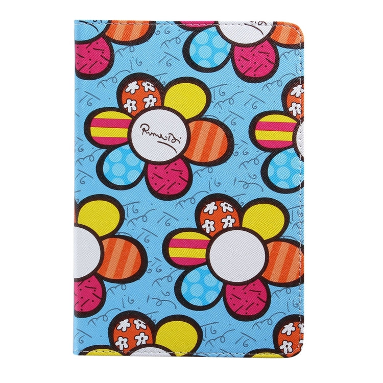 Sunflower Pattern PC + PU Leather Case with Holder & Card Slots for iPad Mini 4