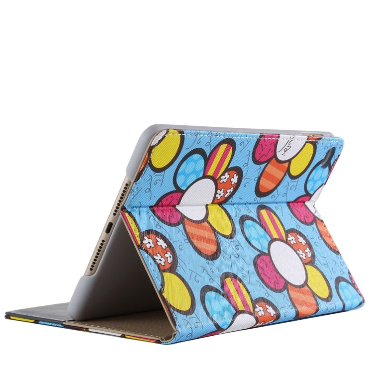 Sunflower Pattern PC + PU Leather Case with Holder & Card Slots for iPad Mini 4