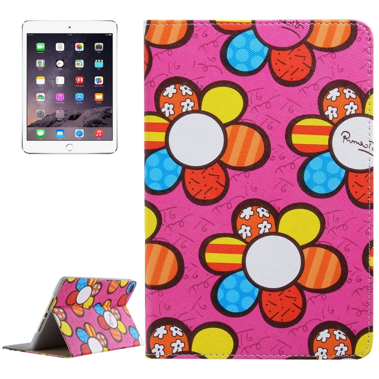 Sunflower Pattern PC + PU Leather Case with Holder & Card Slots for iPad Mini 4