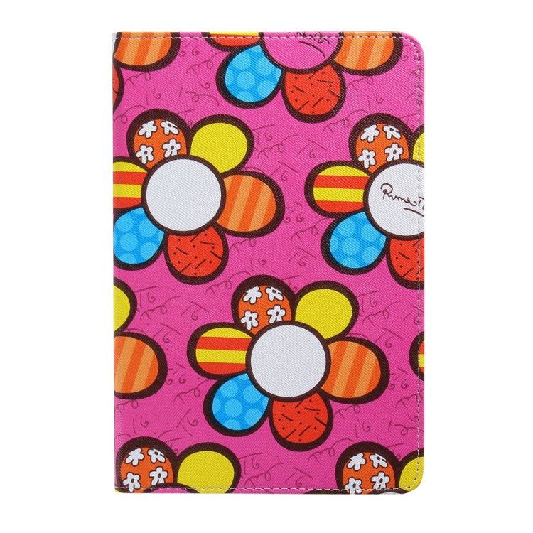 Sunflower Pattern PC + PU Leather Case with Holder & Card Slots for iPad Mini 4