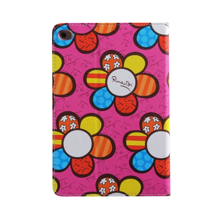 Sunflower Pattern PC + PU Leather Case with Holder & Card Slots for iPad Mini 4