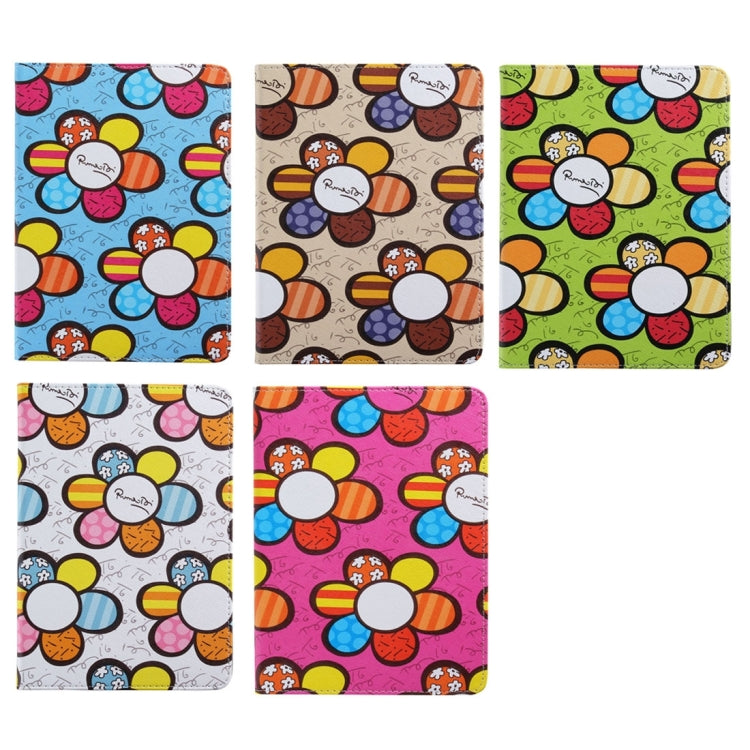 Sunflower Pattern PC + PU Leather Case with Holder & Card Slots for iPad Mini 4