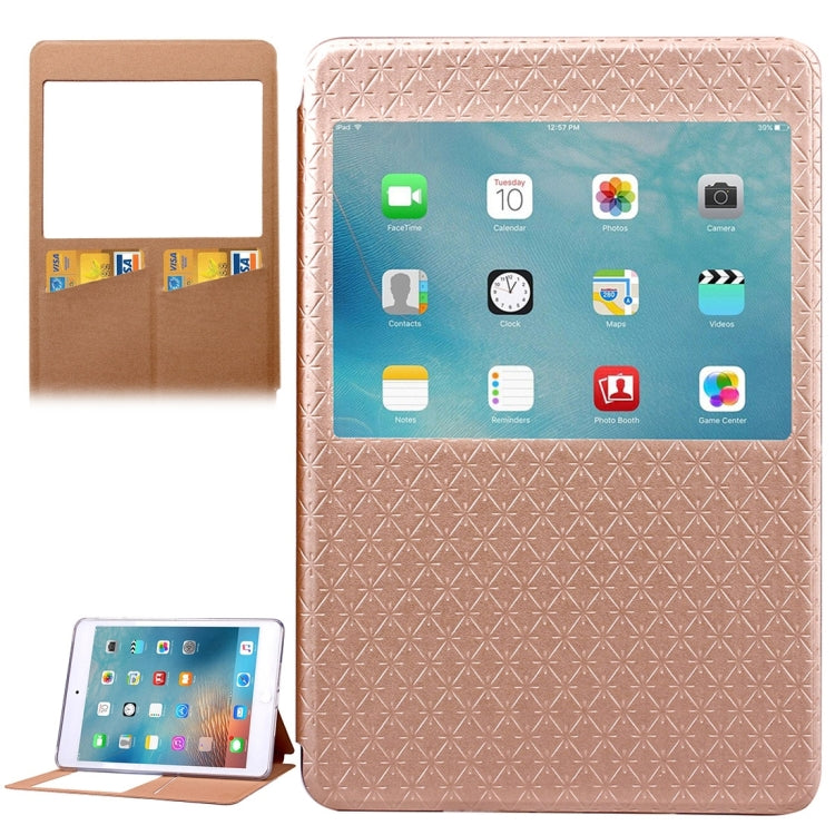 Argyles Texture Horizontal Flip Solid Color Leather Case with Holder & Card Slot & Caller ID Display for iPad Mini 4