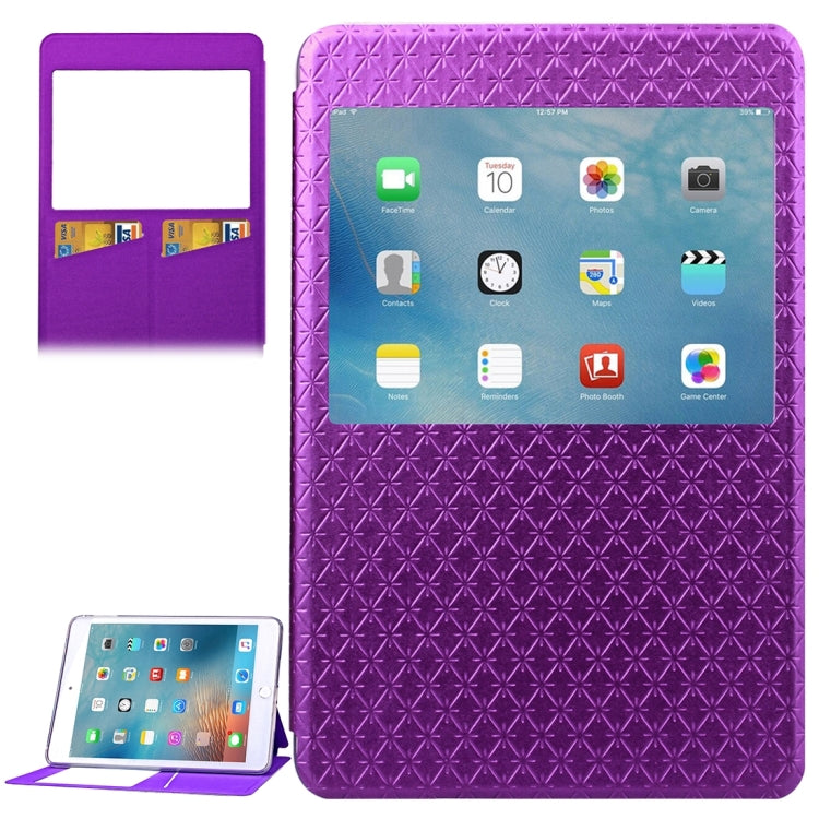 Argyles Texture Horizontal Flip Solid Color Leather Case with Holder & Card Slot & Caller ID Display for iPad Mini 4