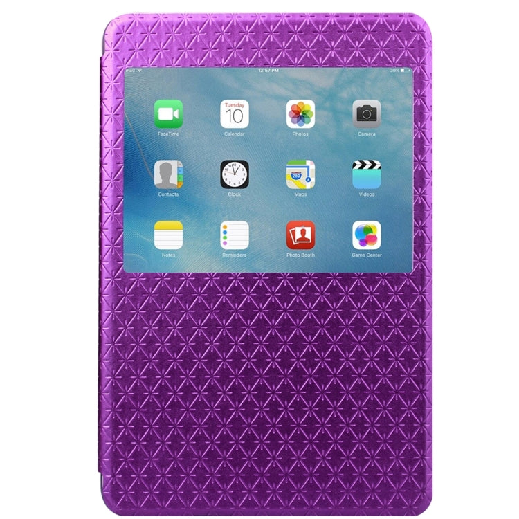 Argyles Texture Horizontal Flip Solid Color Leather Case with Holder & Card Slot & Caller ID Display for iPad Mini 4