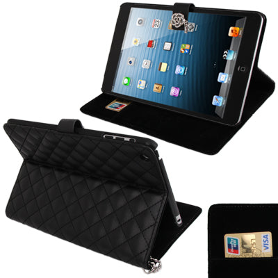 Diamond Style Leather Case with Holder & Credit Card Slots for iPad mini 1 / 2 / 3