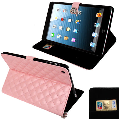 Diamond Style Leather Case with Holder & Credit Card Slots for iPad mini 1 / 2 / 3
