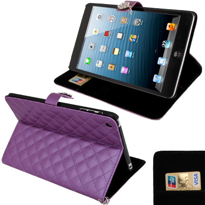 Diamond Style Leather Case with Holder & Credit Card Slots for iPad mini 1 / 2 / 3