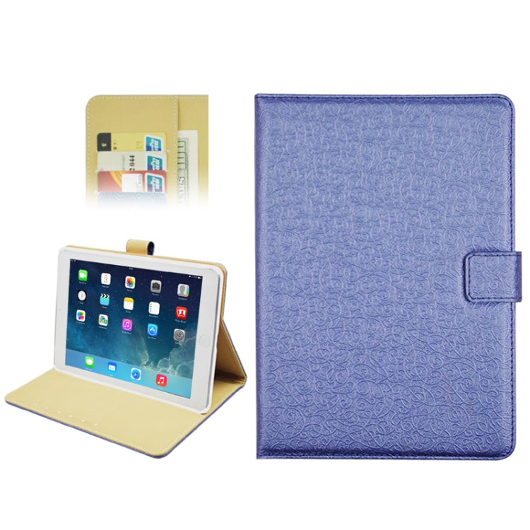 Embossing Decorative Pattern Flip Leather Case with Credit Card Slots & Holder for iPad mini 1 / 2 / 3(Blue)