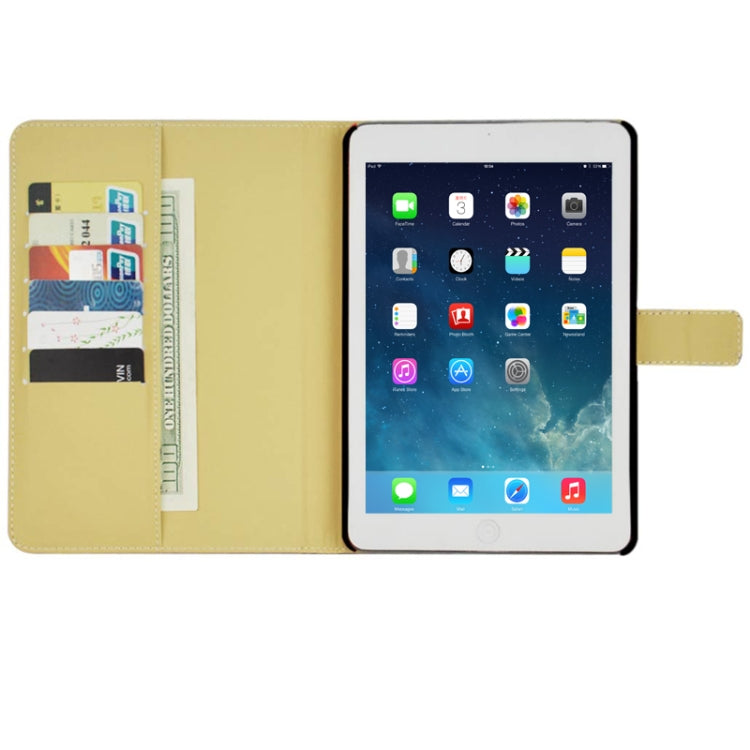 Embossing Decorative Pattern Flip Leather Case with Credit Card Slots & Holder for iPad mini 1 / 2 / 3(Blue)
