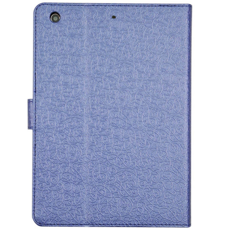 Embossing Decorative Pattern Flip Leather Case with Credit Card Slots & Holder for iPad mini 1 / 2 / 3(Blue)