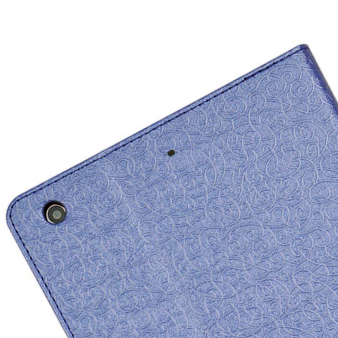 Embossing Decorative Pattern Flip Leather Case with Credit Card Slots & Holder for iPad mini 1 / 2 / 3(Blue)