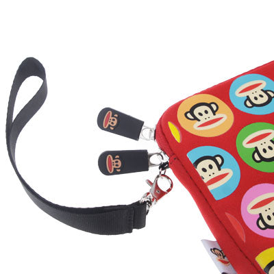 Color Paul Frank Pattern Protective Soft Carry Bag with Dual-Zipped Close for iPad mini 1 / 2 / 3 (Red)