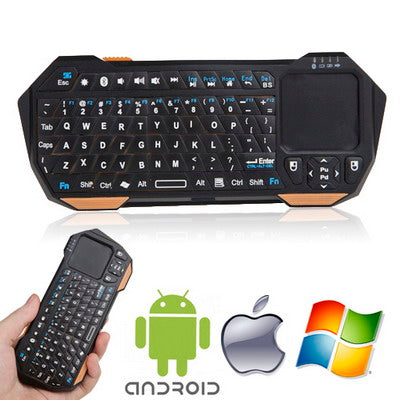 Mini Bluetooth Keyboard with Built in Touchpad for iPad mini 1 / 2 / 3 , Working Distance: 10m , Designed for iOS / Android / Windows Operating System Tablet PC (The iOS Systems do not Support the iPad / iPhone touch, but Macbook and iMac Support.)(Black)