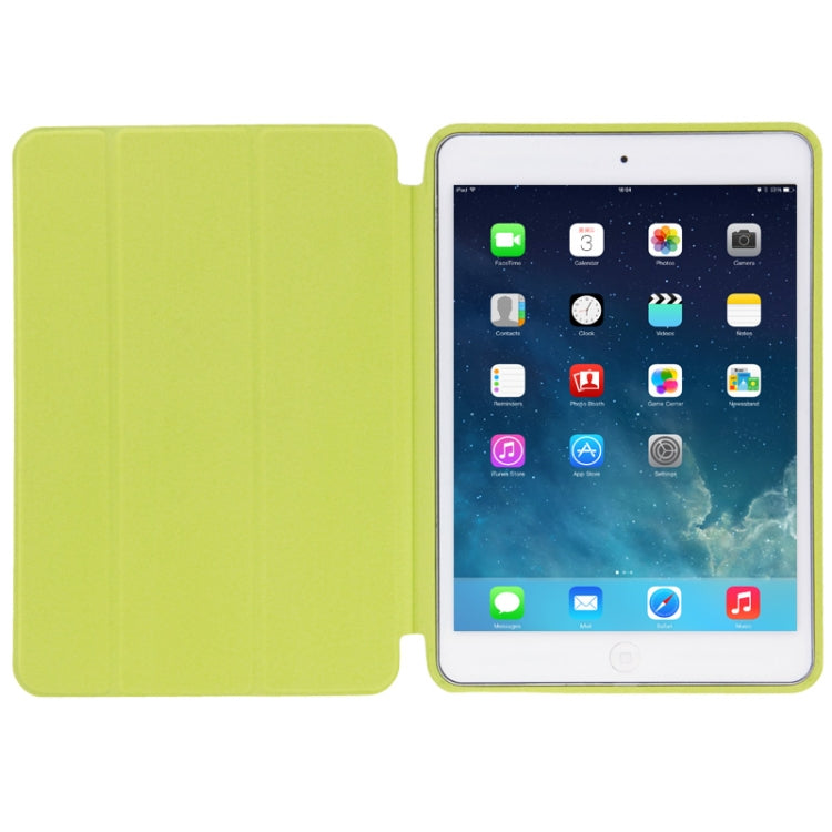 3-folding Naturally Treated Leather Smart Case with Sleep / Wake-up Function & Holder for iPad mini / mini 2 Retina