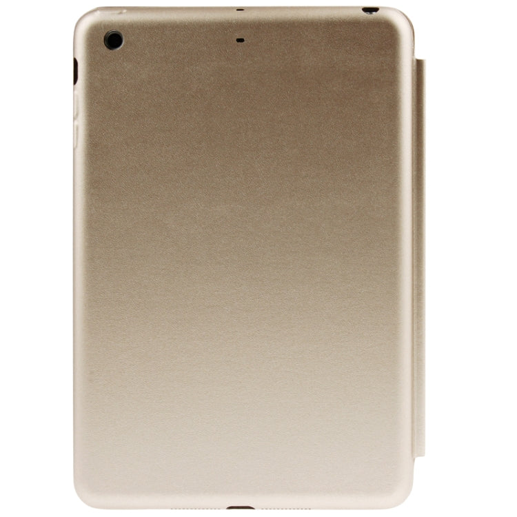 3-folding Naturally Treated Leather Smart Case with Sleep / Wake-up Function & Holder for iPad mini / mini 2 Retina