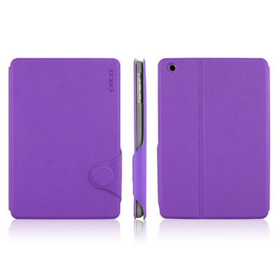 ENKAY ENK-3315 Microgroove Texture Protective PU Leather Case with Sleep / Wake-up Function & Holder for iPad mini 1 / 2 / 3