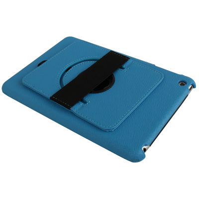 360 Degree Rotatable Cross Texture Plastic Case with Holder & Elastic Hand Strap for iPad mini 1 / 2 / 3