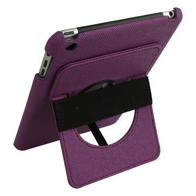 360 Degree Rotatable Cross Texture Plastic Case with Holder & Elastic Hand Strap for iPad mini 1 / 2 / 3