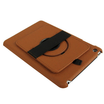 360 Degree Rotatable Cross Texture Plastic Case with Holder & Elastic Hand Strap for iPad mini 1 / 2 / 3
