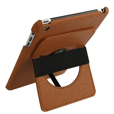 360 Degree Rotatable Cross Texture Plastic Case with Holder & Elastic Hand Strap for iPad mini 1 / 2 / 3