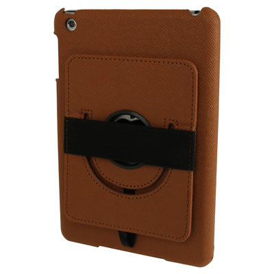 360 Degree Rotatable Cross Texture Plastic Case with Holder & Elastic Hand Strap for iPad mini 1 / 2 / 3
