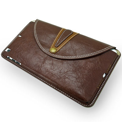 360 Degree Rotation Retro Brass Buckle Cowhide Leather case with Holder for iPad mini 1 / 2 / 3