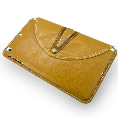 360 Degree Rotation Retro Brass Buckle Cowhide Leather case with Holder for iPad mini 1 / 2 / 3