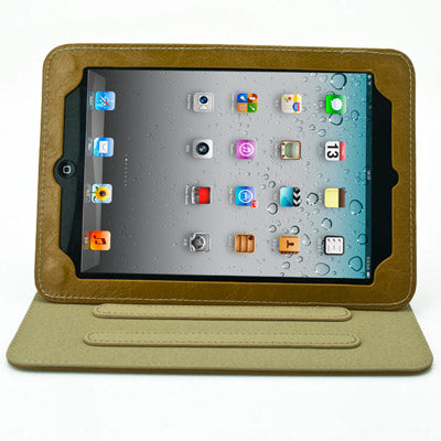 360 Degree Rotation Retro Brass Buckle Cowhide Leather case with Holder for iPad mini 1 / 2 / 3