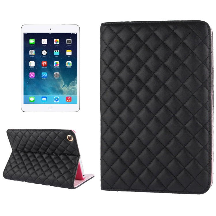 Grid Texture Leather Case with Sleep / Wake-up Function & 3-angle Viewing Holder for iPad mini 1 / 2 / 3