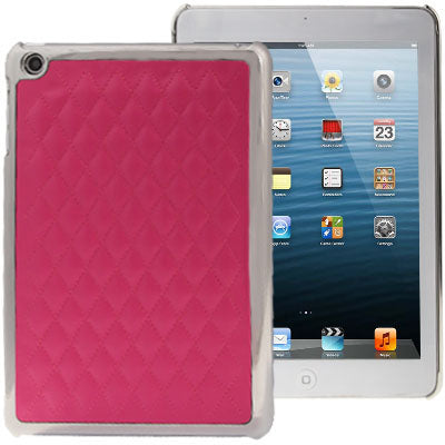 Gird Pattern  Plating Skinning Plastic Protective Case for iPad mini 1 / 2 / 3(Magenta)