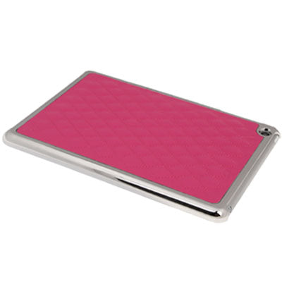 Gird Pattern  Plating Skinning Plastic Protective Case for iPad mini 1 / 2 / 3(Magenta)