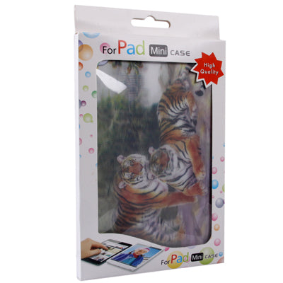 3D Style Two Tiger Pattern Plastic Protect Case for iPad mini 1 / 2 / 3