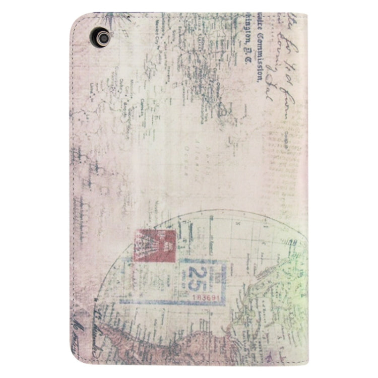 Travel Around The World Pattern Flip Leather Case with Holder for iPad mini 1 / 2 / 3