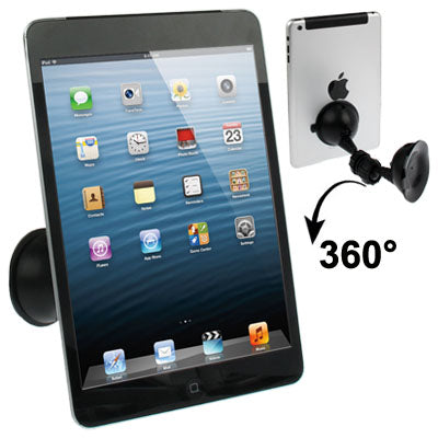 360 Degree Rotatable Universal In-car Mobile Holder with Two Suction Cups, For iPad, iPhone, Galaxy, Huawei, Xiaomi, LG, HTC and Other Smart Phones(Black)